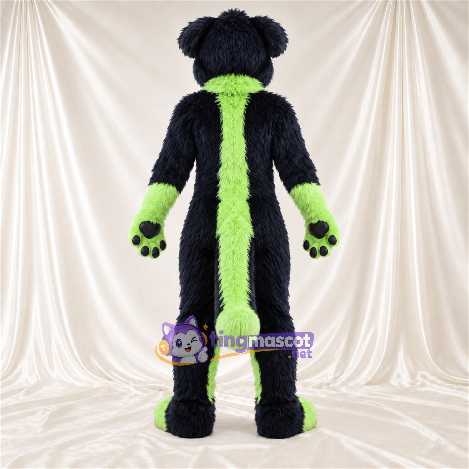Black and Green Monster Mascot Costume Black and Green Monster Mascot Costume