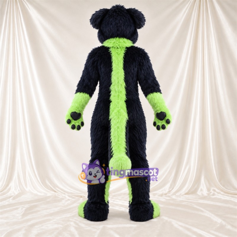 Black and Green Monster Mascot Costume Black and Green Monster Mascot Costume