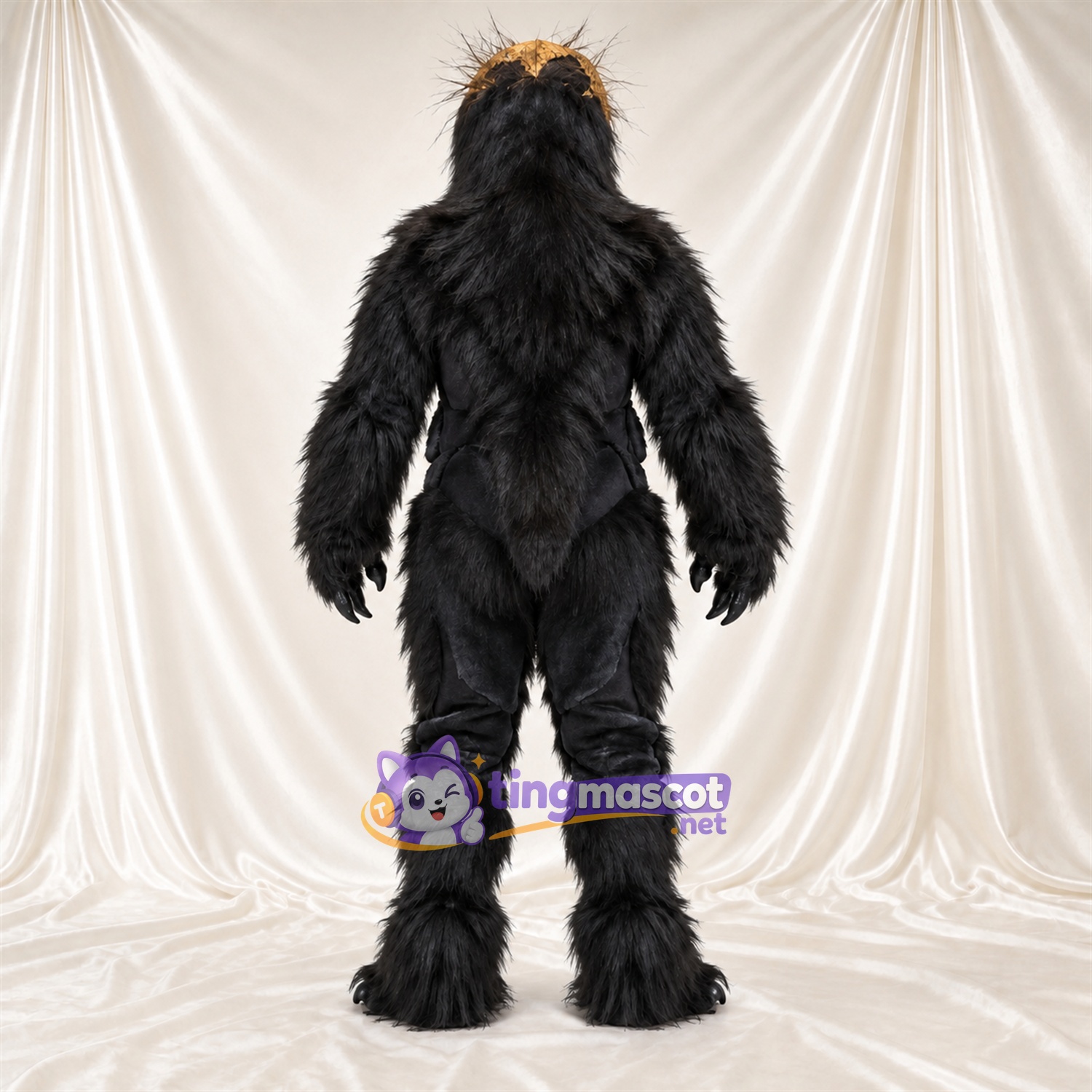 Black Monster Mascot Costume Black Monster Mascot Costume