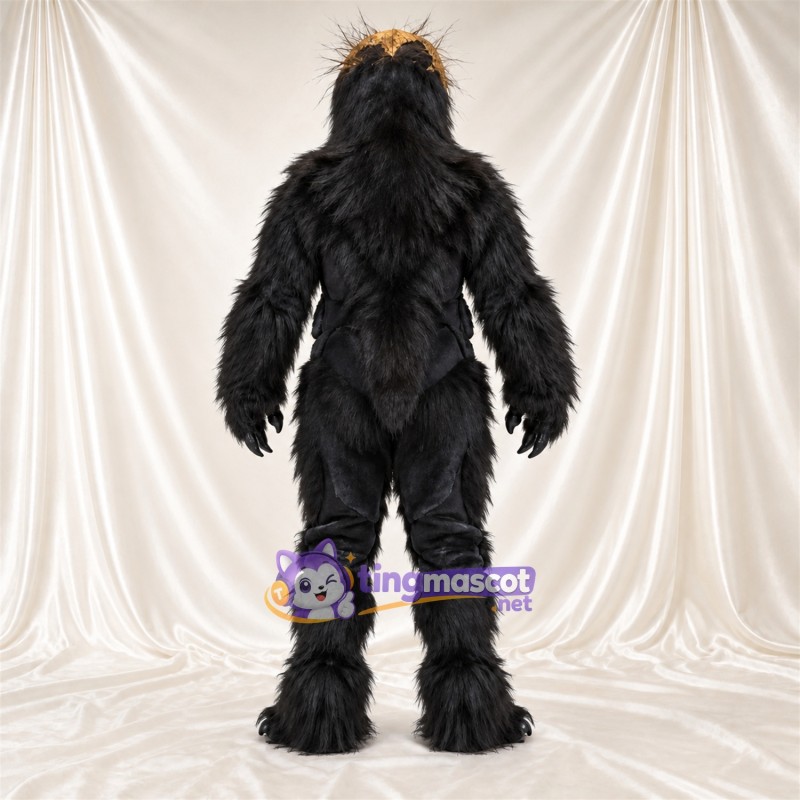 Black Monster Mascot Costume Black Monster Mascot Costume