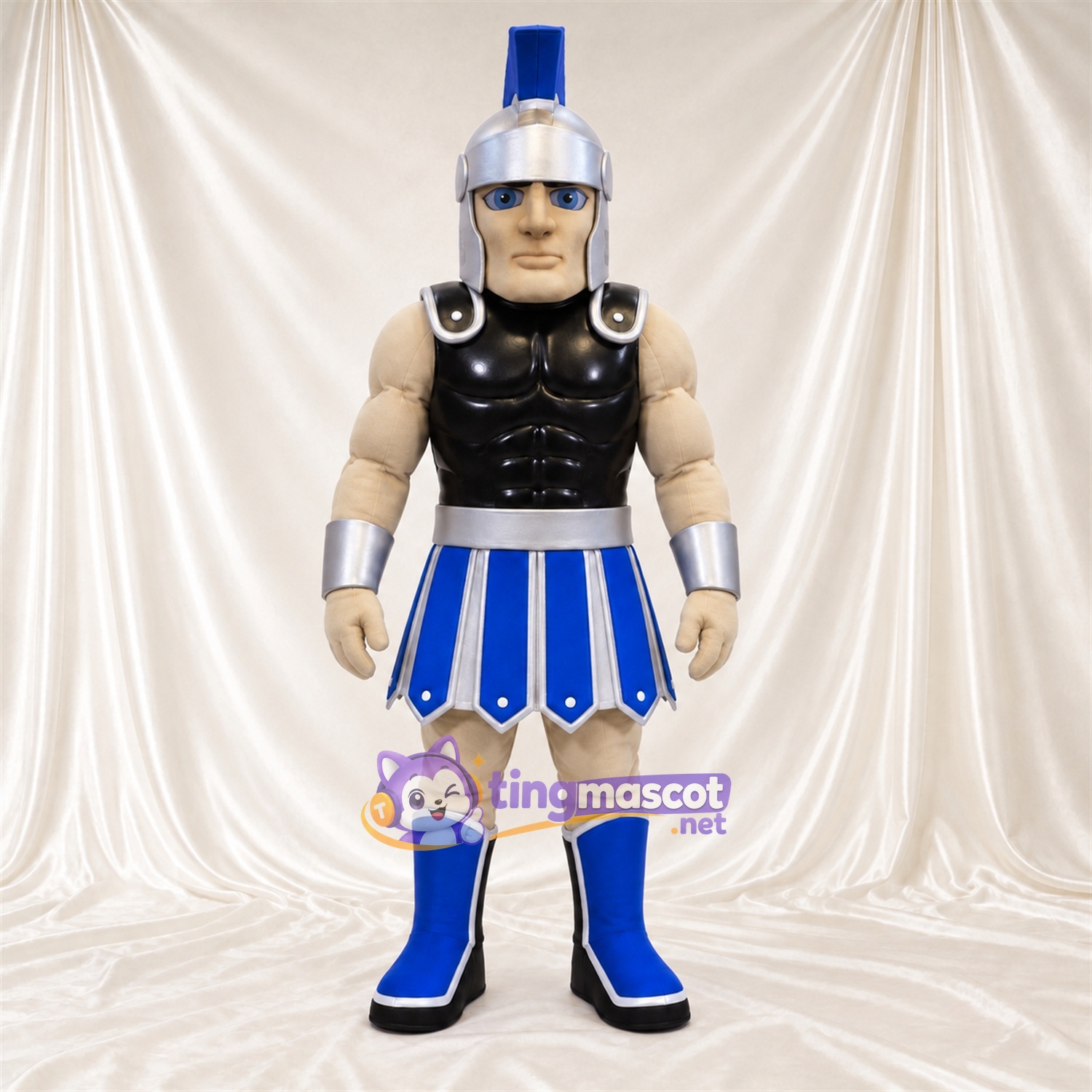 Costume de mascotte Chevalier – noir / bleu – Armure (noir); Jupe (bleu) Costume de mascotte Chevalier – noir / bleu – Armure (noir); Jupe (bleu)