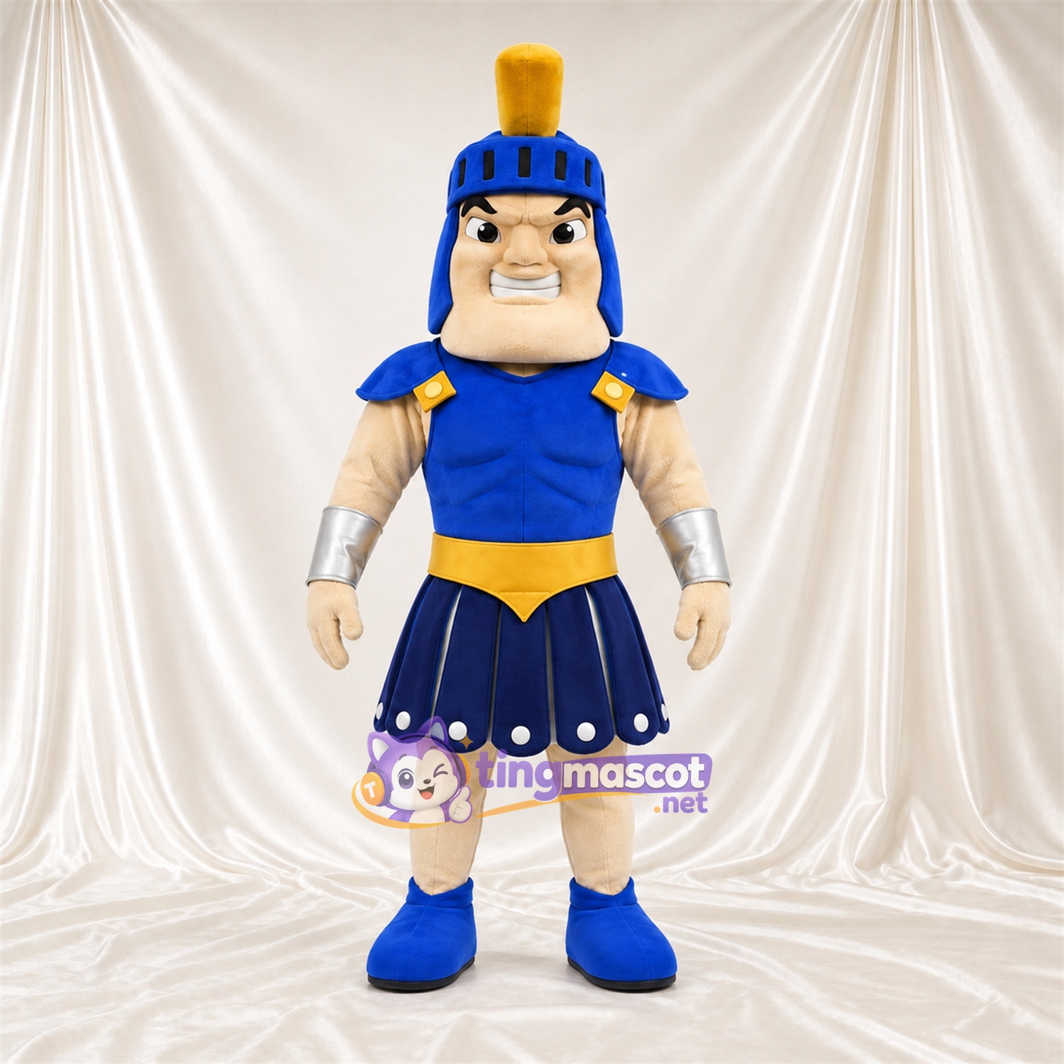 Costume de mascotte Soldat romain – bleu / doré – Armure (bleu / doré) Costume de mascotte Soldat romain – bleu / doré – Armure (bleu / doré)