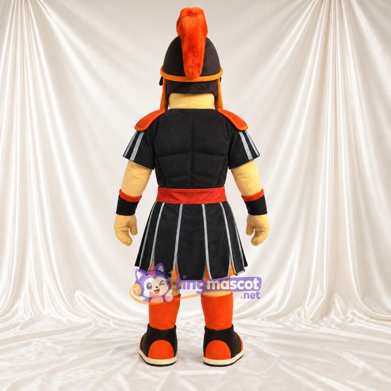Roman Soldier Mascot Costume - Black and Orange Uniform Roman Soldier Mascot Costume - Black and Orange Uniform
