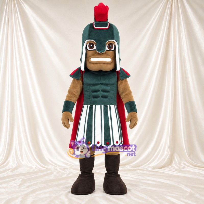 Roman Soldier Mascot Costume - Green Armor and Red Cape Roman Soldier Mascot Costume - Green Armor and Red Cape