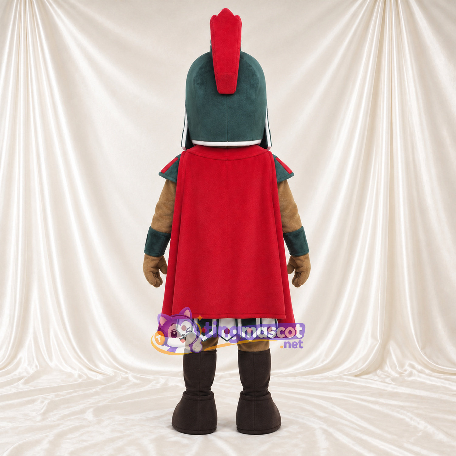 Roman Soldier Mascot Costume - Green Armor and Red Cape Roman Soldier Mascot Costume - Green Armor and Red Cape