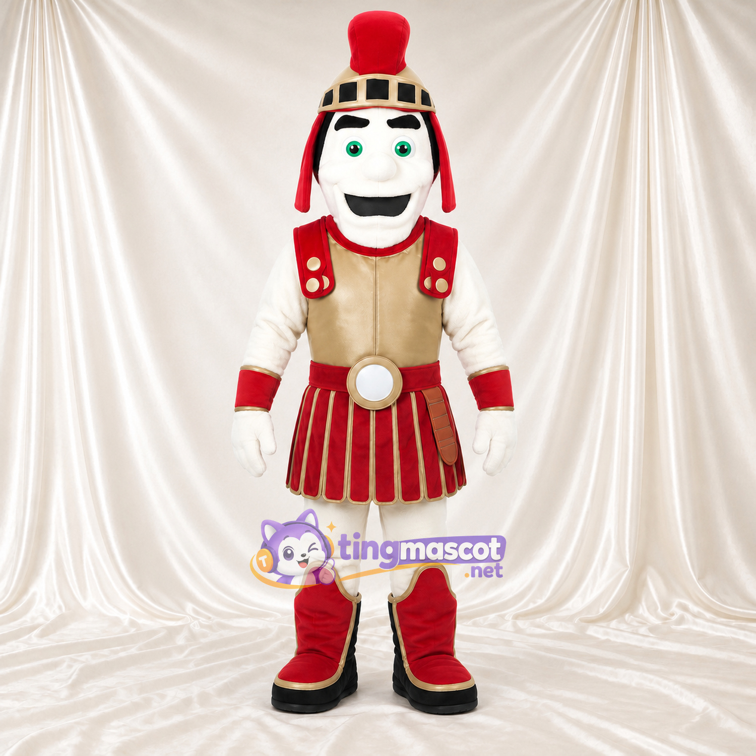 Costume de mascotte Soldat romain – rouge / doré – Armure (rouge / doré) Costume de mascotte Soldat romain – rouge / doré – Armure (rouge / doré)