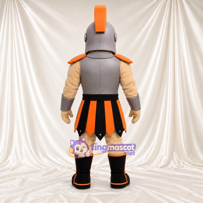 Costume de mascotte Chevalier – argenté / orange – Armure (argenté); Jupe (orange) Costume de mascotte Chevalier – argenté / orange – Armure (argenté); Jupe (orange)