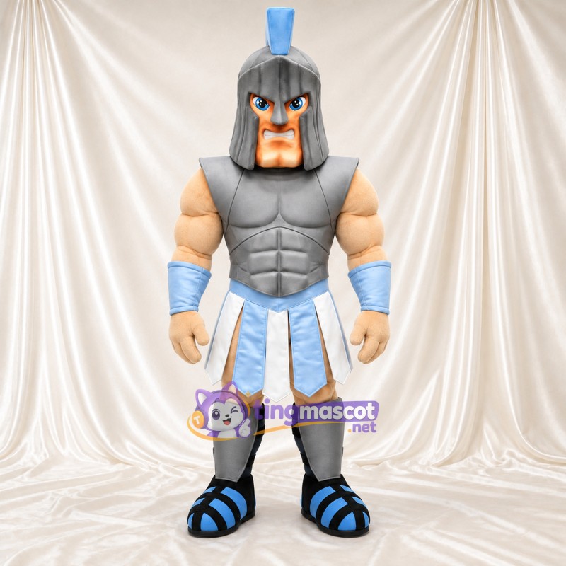 Costume de mascotte Chevalier – argenté / bleu – Armure (argenté); Jupe (bleu) Costume de mascotte Chevalier – argenté / bleu – Armure (argenté); Jupe (bleu)