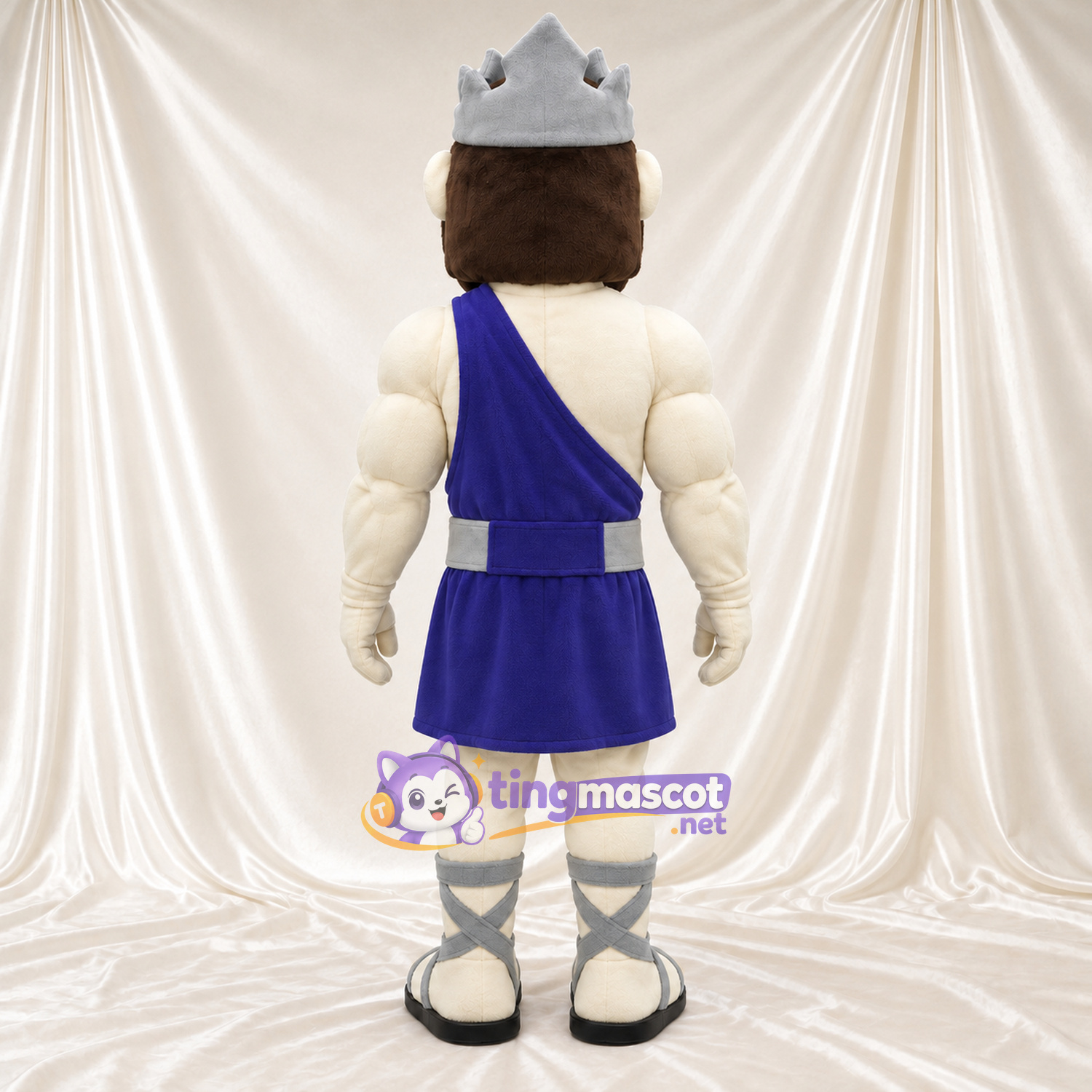 Costume de mascotte Dieu grec – blanc / violet – Tenue (blanc); Écharpe en bandoulière (violet) Costume de mascotte Dieu grec – blanc / violet – Tenue (blanc); Écharpe en bandoulière (violet)