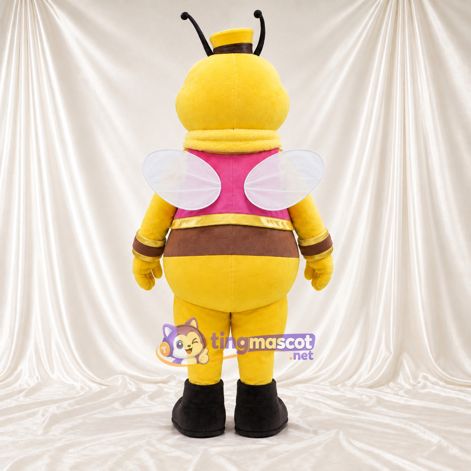 Costume de mascotte Abeille – jaune – Gilet (rose) Costume de mascotte Abeille – jaune – Gilet (rose)