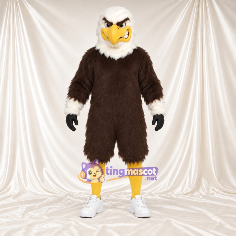 Costume de mascotte Aigle – marron – Tête (blanc); Bouts des orteils (blanc) Costume de mascotte Aigle – marron – Tête (blanc); Bouts des orteils (blanc)