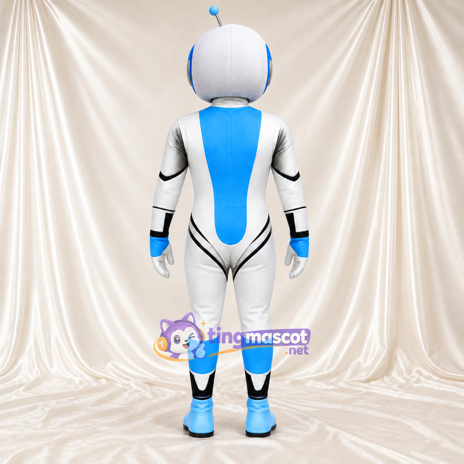 Costume de mascotte Robot – blanc – Touches de couleur (bleu)