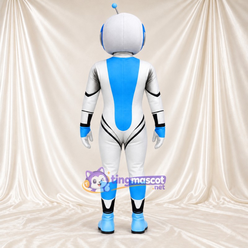 Costume de mascotte Robot – blanc – Touches de couleur (bleu)