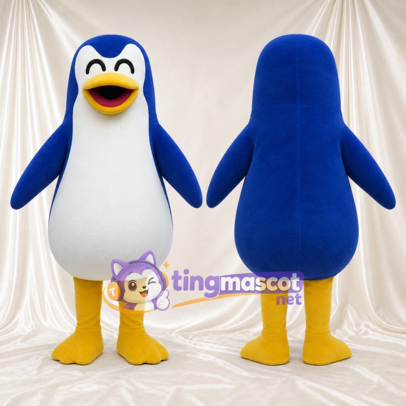 Costume de mascotte Pingouin – bleu / blanc
