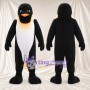 Black and White Penguin Mascot Costume - Black Feet and Yellow Neck Patch