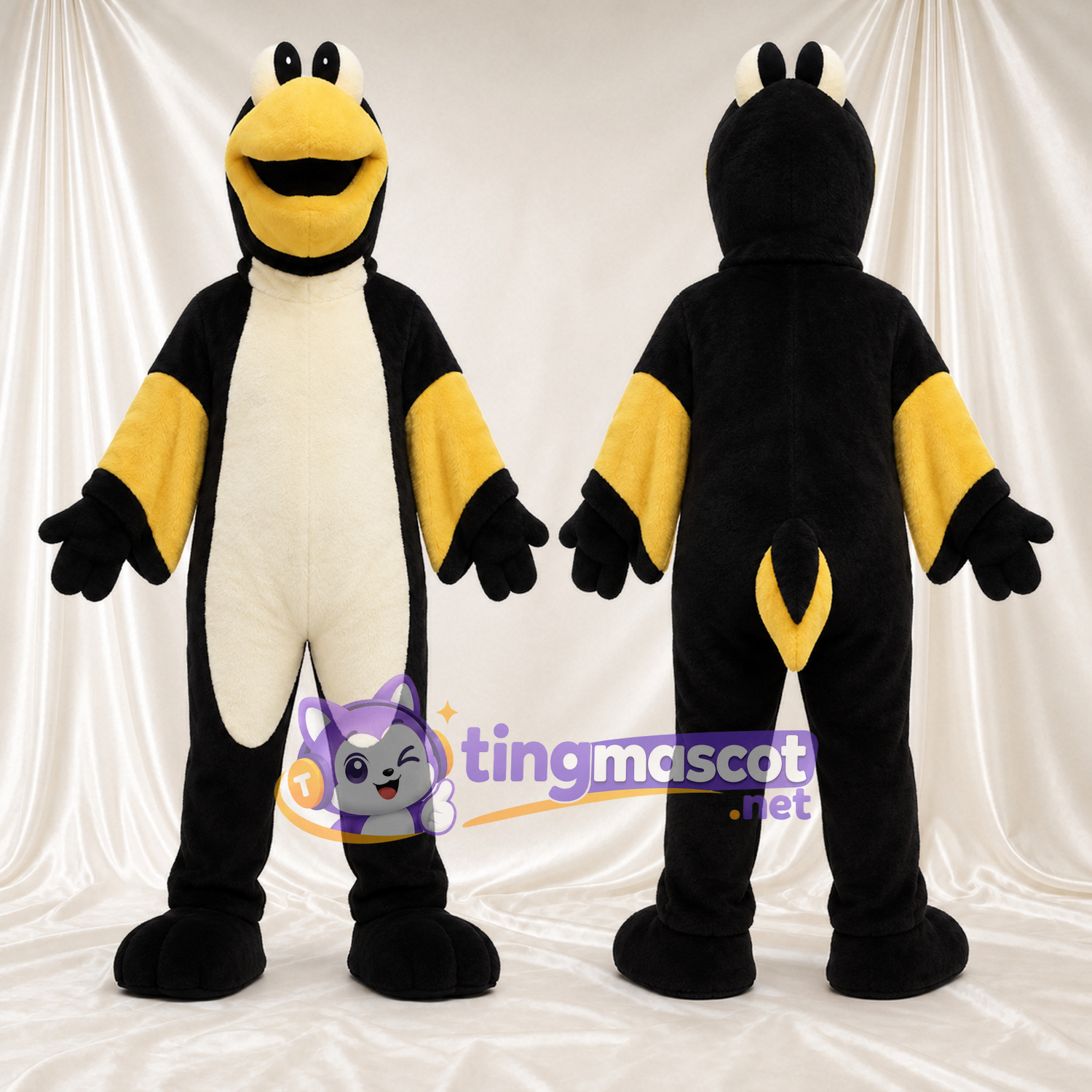 Black and Yellow Penguin Mascot Costume Black and Yellow Penguin Mascot Costume