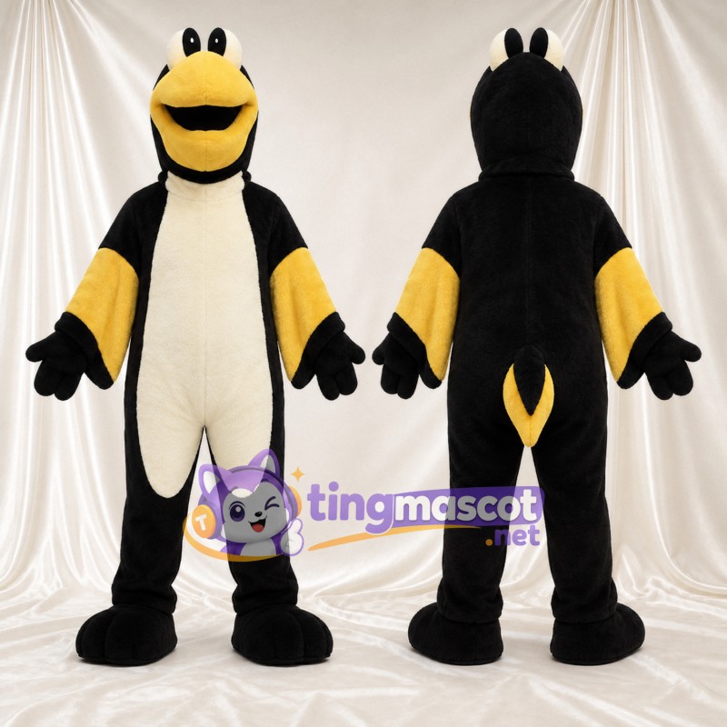 Black and Yellow Penguin Mascot Costume