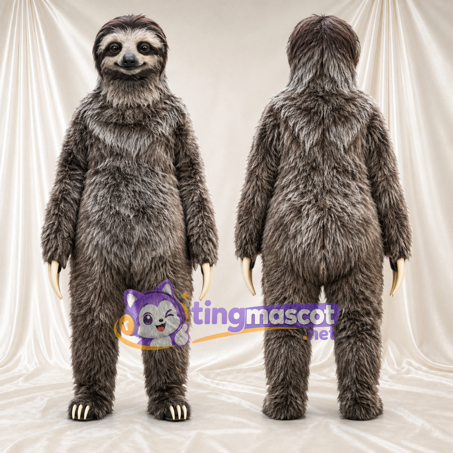 Gray Sloth Mascot Costume Gray Sloth Mascot Costume