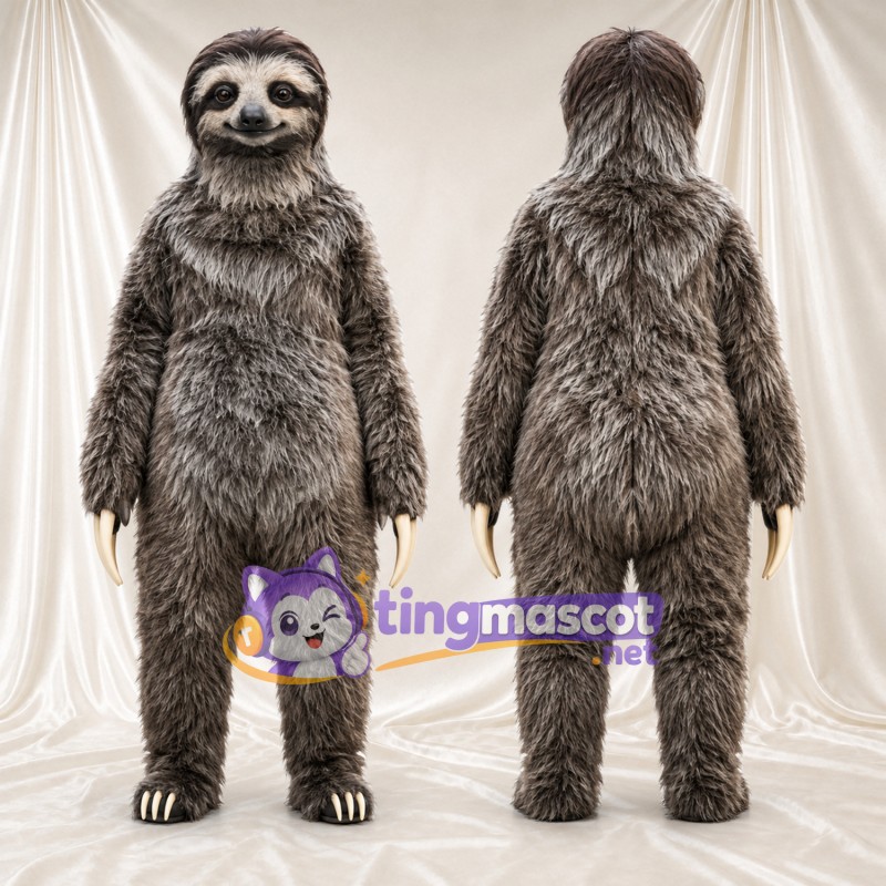 Gray Sloth Mascot Costume