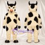 Black and White Cow Mascot Costume - Black Horns and Pink Muzzle