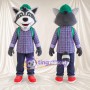 Costume de mascotte Raton laveur – gris – Chemise; Casquette (vert)