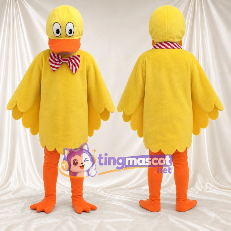 Costume de mascotte Canard – jaune – Nœud papillon