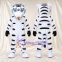 Costume de mascotte Tigre – blanc – Rayures (noir); Gants (noir)