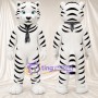 Costume de mascotte Tigre – blanc – Rayures (noir); Cravate