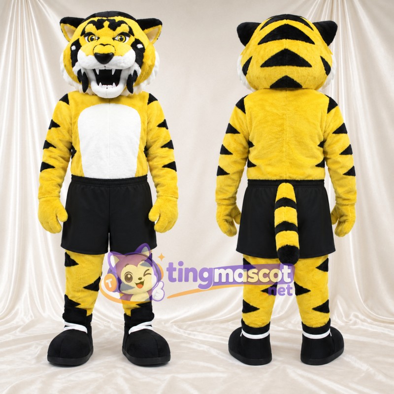 Costume de mascotte Tigre – jaune – Short (noir)