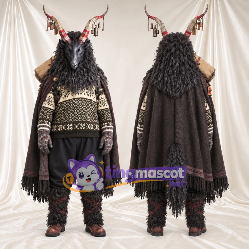 Costume de mascotte Chèvre – noir – Cape