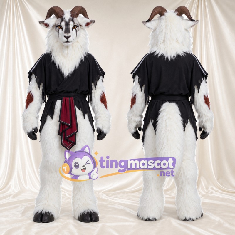 Costume de mascotte Chèvre – blanc – Tunique (noir)