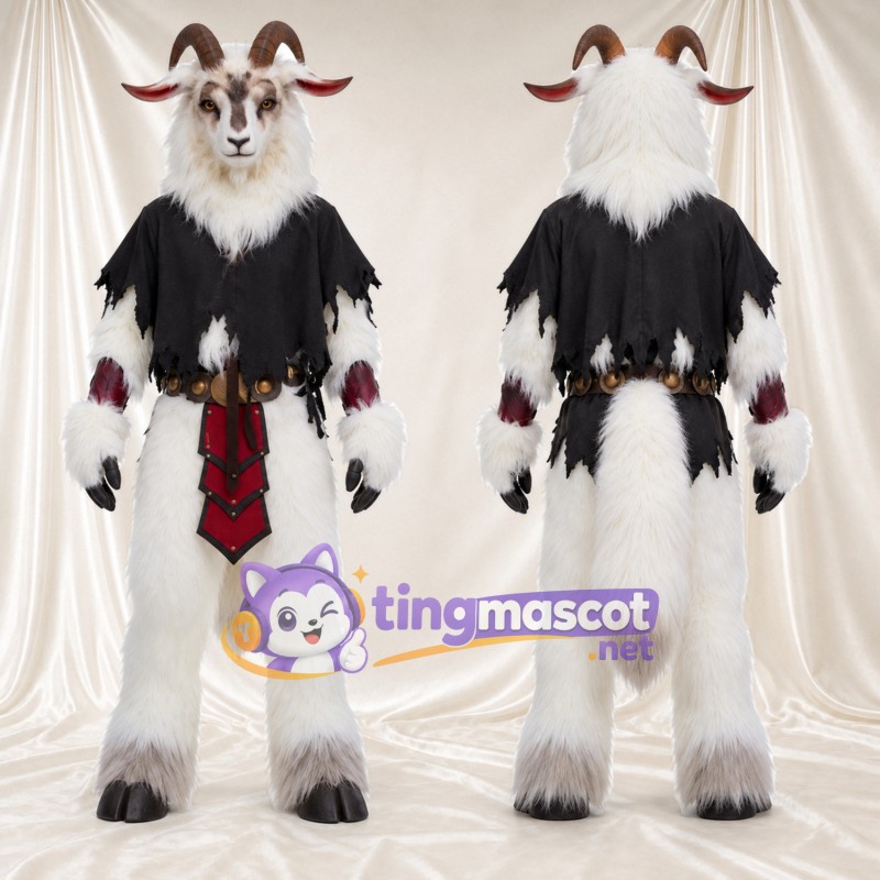 Costume de mascotte Chèvre – blanc – Tunique (noir)