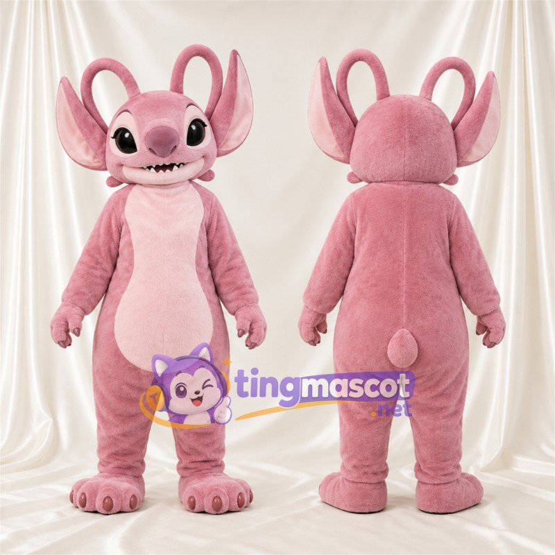 Maskottchenkostüm Außerirdischer – rosa – Ohren
