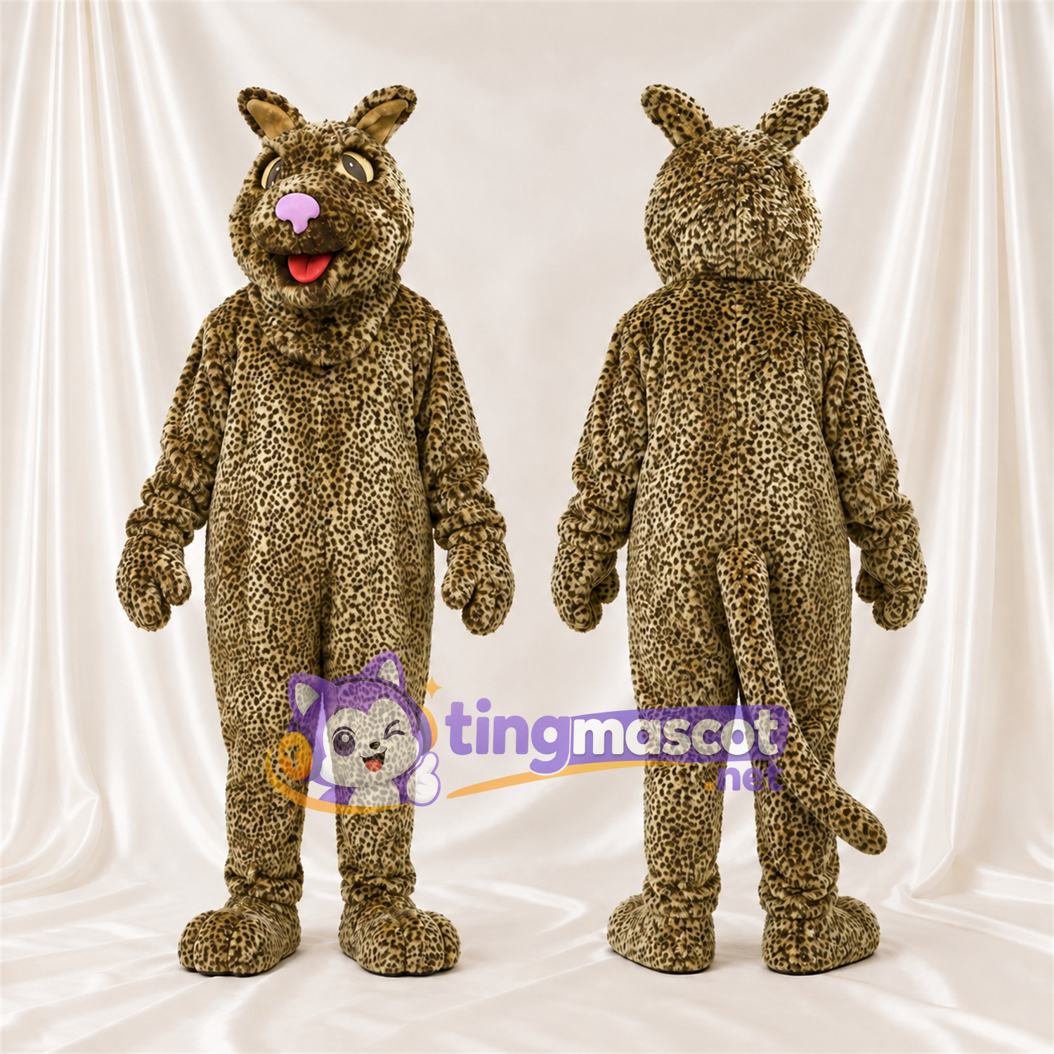 Costume de mascotte Chat sauvage – olive – Manteau Costume de mascotte Chat sauvage – olive – Manteau