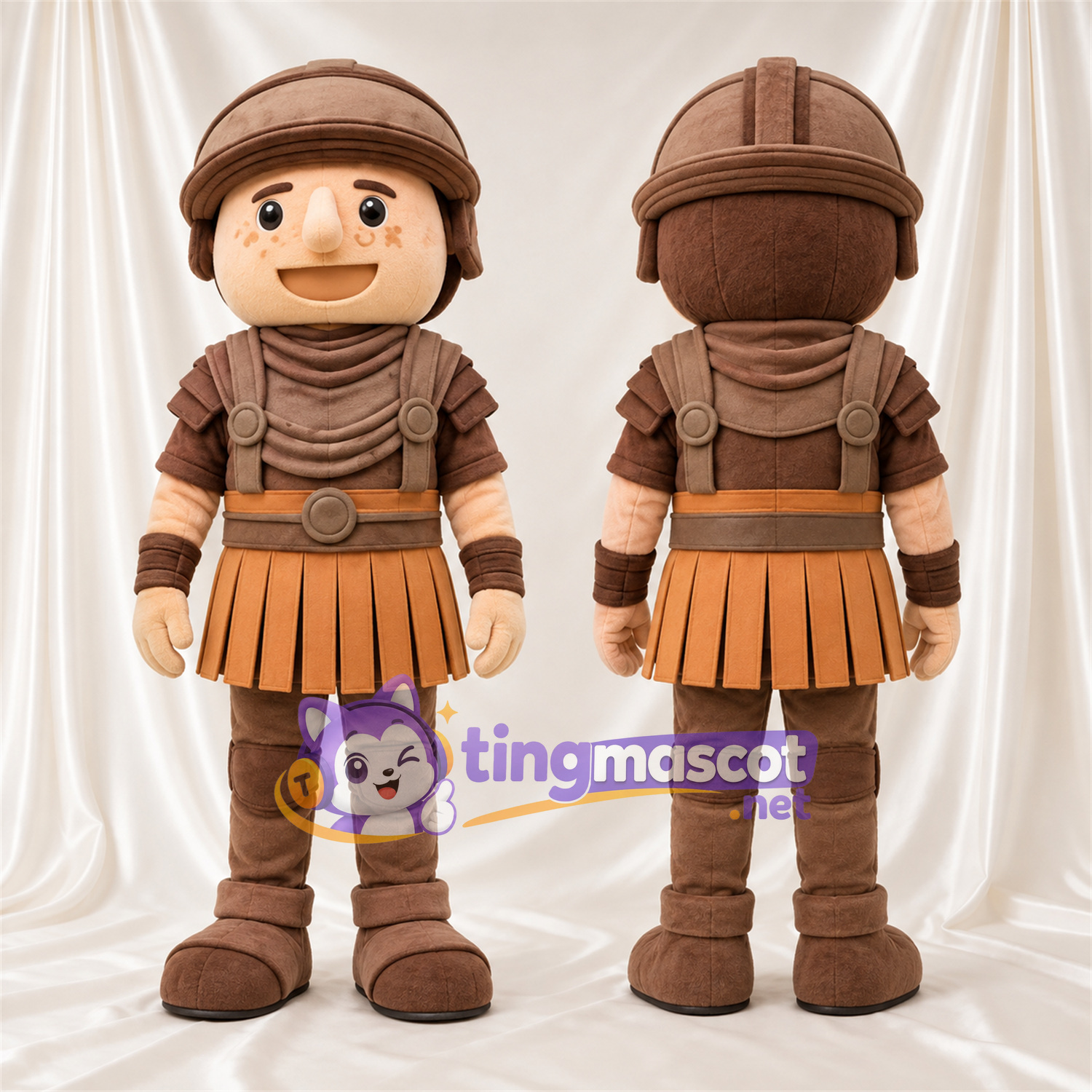 Maskottchenkostüm Römischer Soldat – braun – Rüstung (braun) Maskottchenkostüm Römischer Soldat – braun – Rüstung (braun)