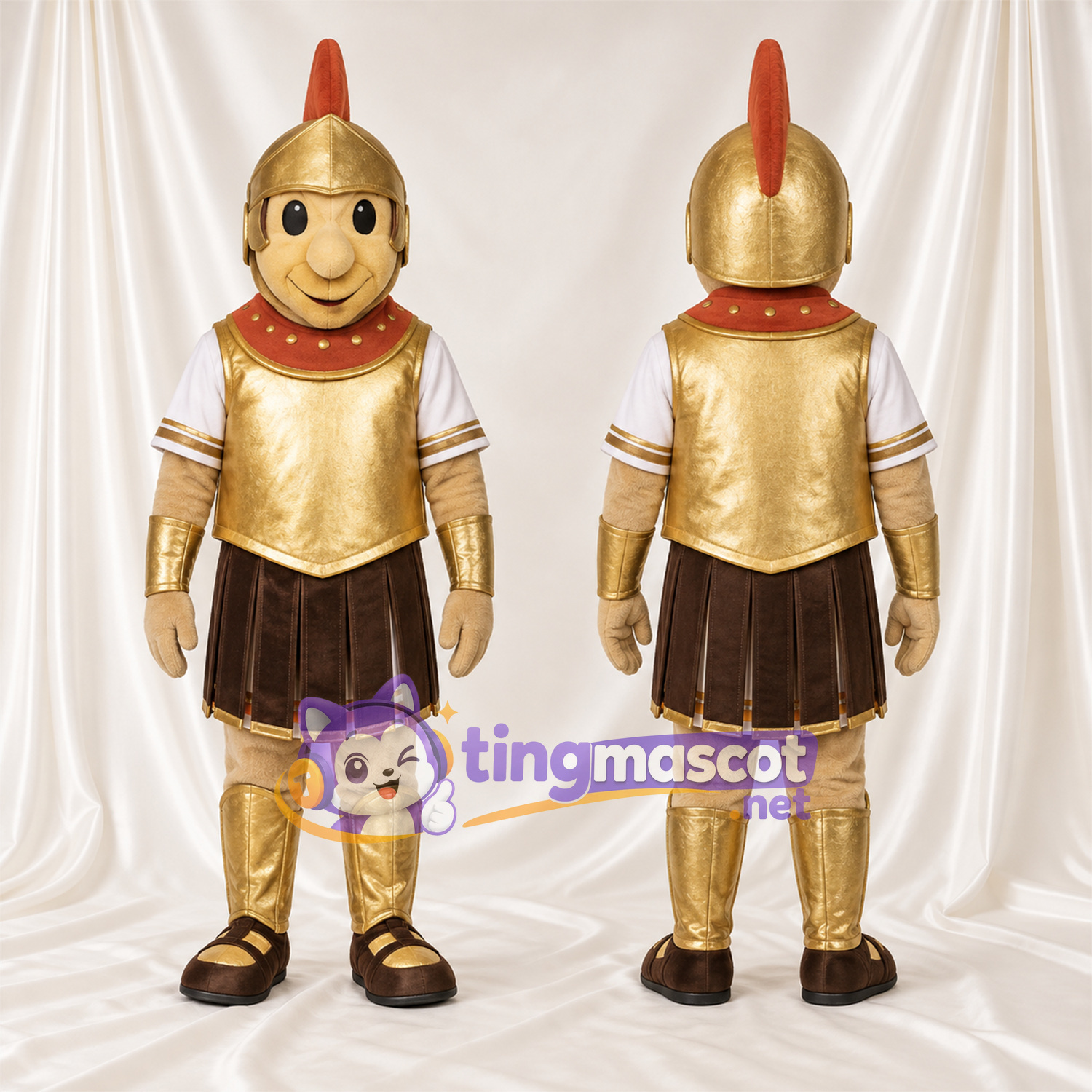 Costume de mascotte Soldat romain – doré – Armure (doré) Costume de mascotte Soldat romain – doré – Armure (doré)