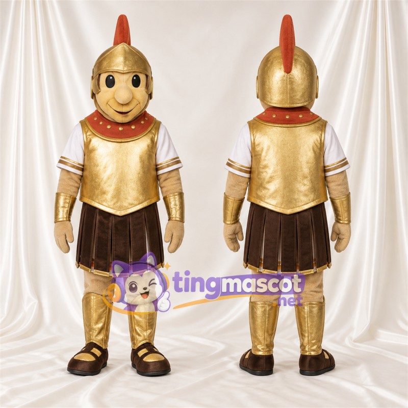 Costume de mascotte Soldat romain – doré – Armure (doré)