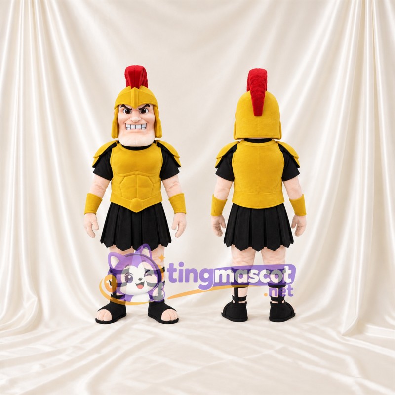 Costume de mascotte Soldat romain – doré / rouge – Armure (doré); Casque (rouge)