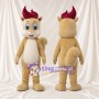 Costume de mascotte Écureuil – brun clair – Touffe de cheveux (bordeaux foncé); Ventre (crème)