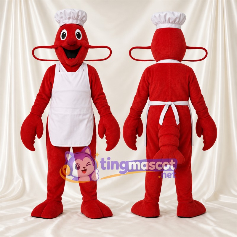 Costume de mascotte Homard cuisinier – rouge – Tablier (blanc)