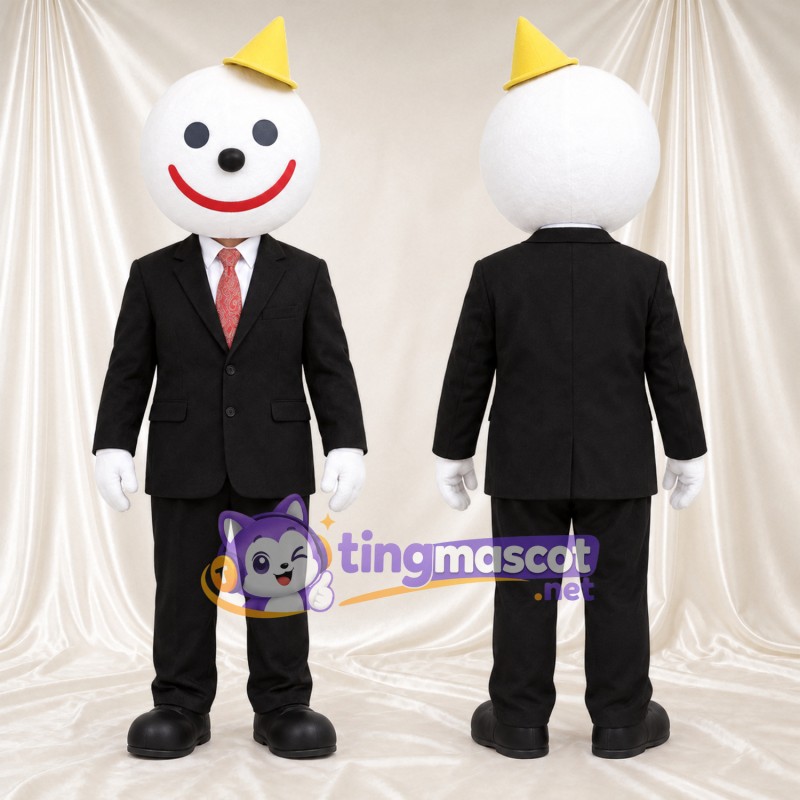 Maskottchenkostüm Clown – schwarz / gelb – Anzug (schwarz); Hut