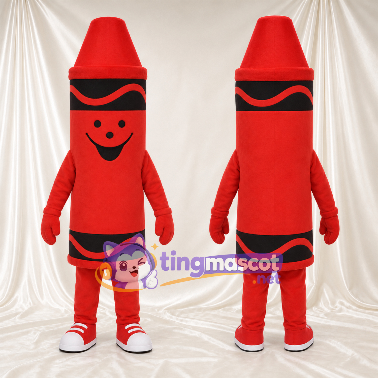 Costume de mascotte Crayon de cire – rouge Costume de mascotte Crayon de cire – rouge