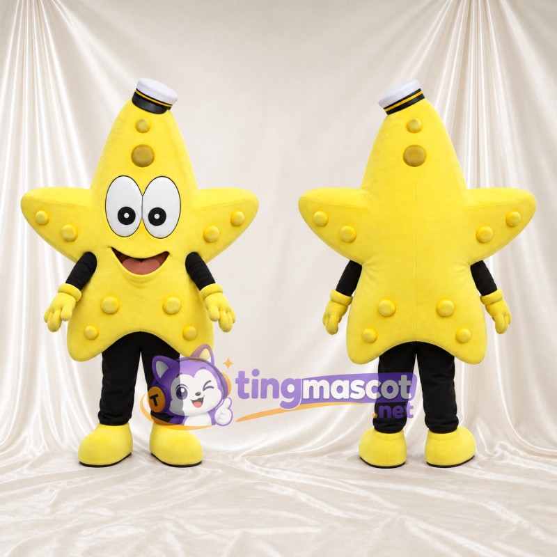 Costume de mascotte Étoile – jaune – Casquette