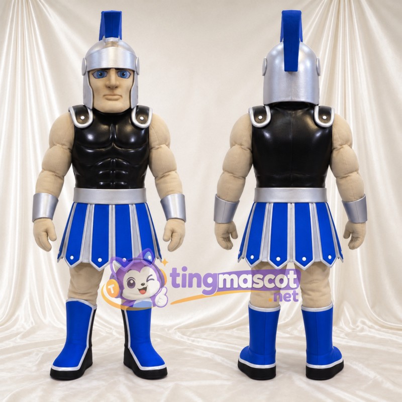 Costume de mascotte Chevalier – noir / bleu – Armure (noir); Jupe (bleu)