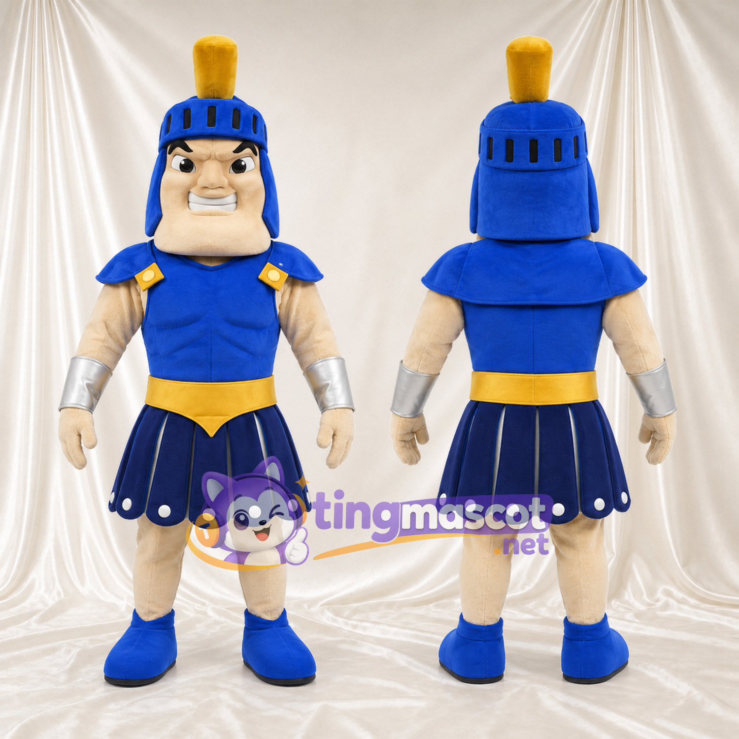 Costume de mascotte Soldat romain – bleu / doré – Armure (bleu / doré) Costume de mascotte Soldat romain – bleu / doré – Armure (bleu / doré)