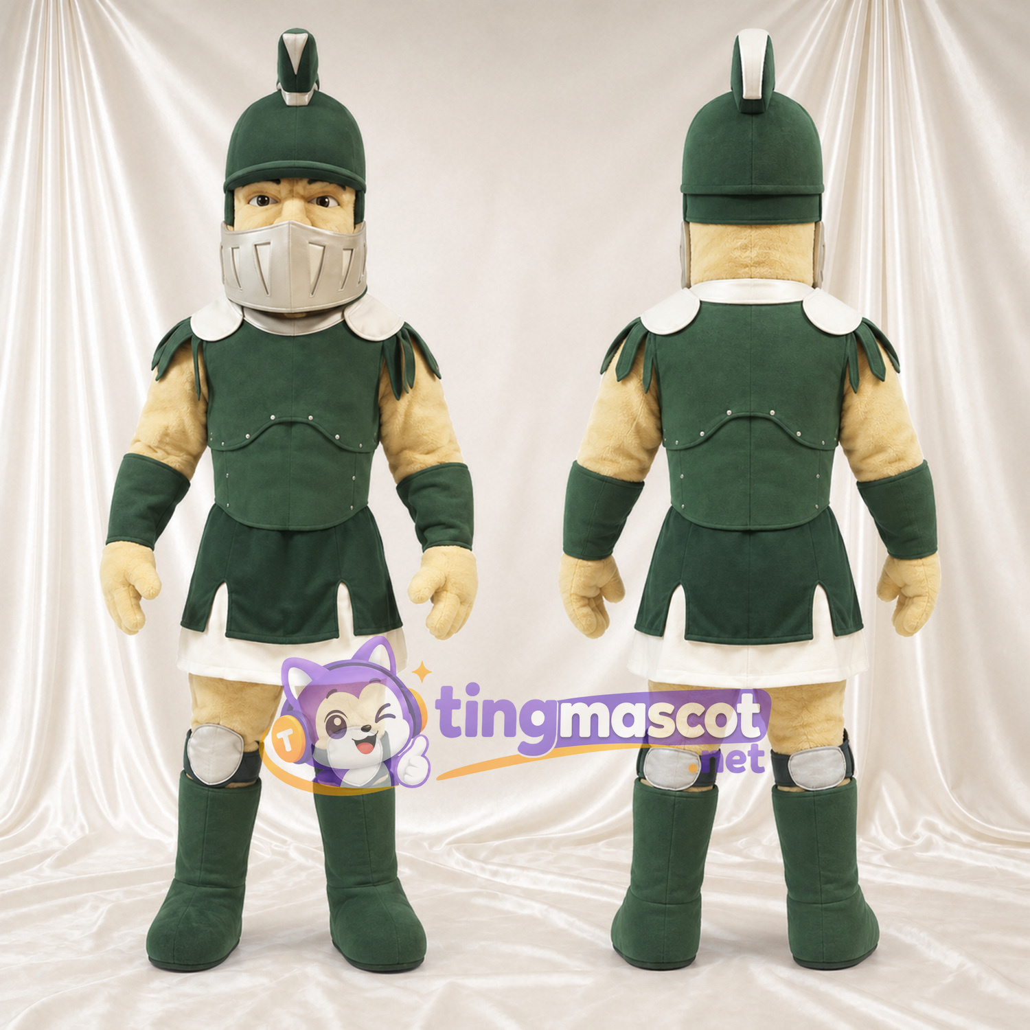 Roman Soldier Mascot Costume - Green Armor Roman Soldier Mascot Costume - Green Armor