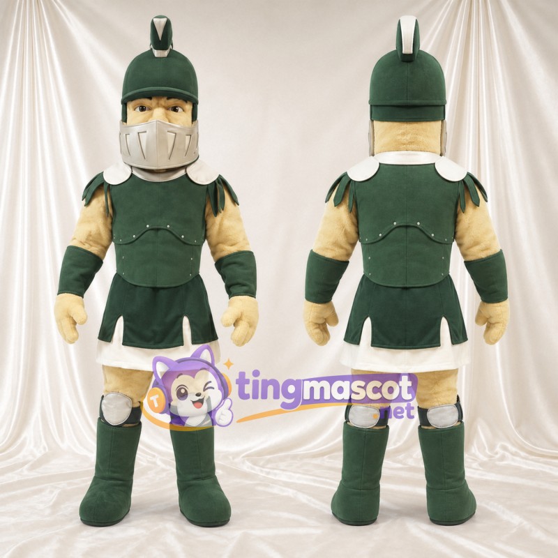 Costume de mascotte Soldat romain – vert – Armure (vert)