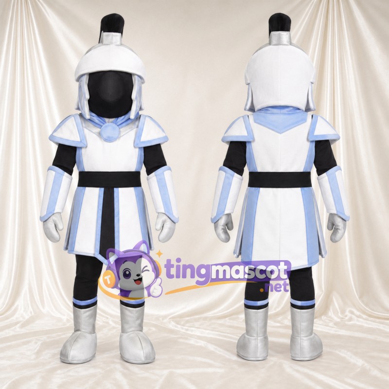 Costume de mascotte Chevalier – blanc / bleu – Armure (blanc / bleu)