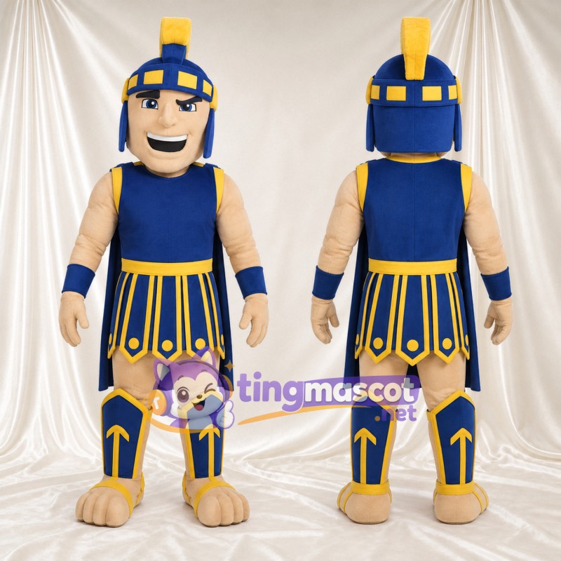 Costume de mascotte Soldat romain – bleu / doré – Uniforme (bleu / doré)