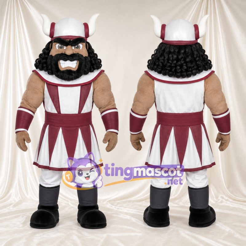 Maskottchenkostüm Wikinger – bordeauxrot – Tunika (bordeauxrot); Helm